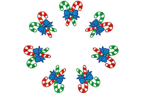 Candy Sticks in Circle: A Sweet Embroidery Design