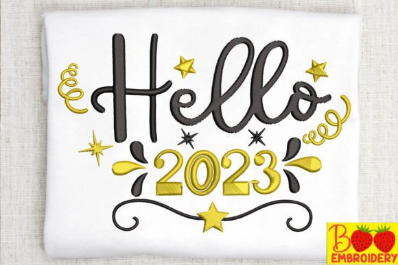 Hello 2023 Embroidery Design